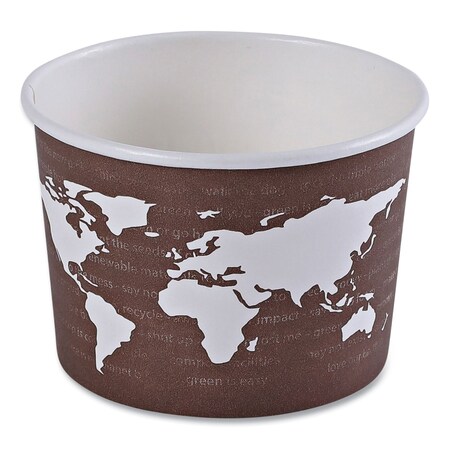 Eco-Products World Art Renewable and Compostable Food Container, 8 oz, 3.04 Diameter x 2.3h, Brown, Paper, PK1000 EP-BSC8-WA